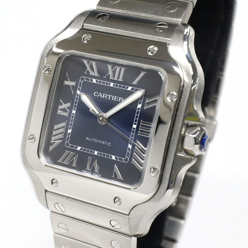 Cartier Santos de Cartier MM SS Blue Automatic Winding Watch — view 2