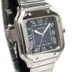 Cartier Santos de Cartier MM SS Blue Automatic Winding Watch — view 3