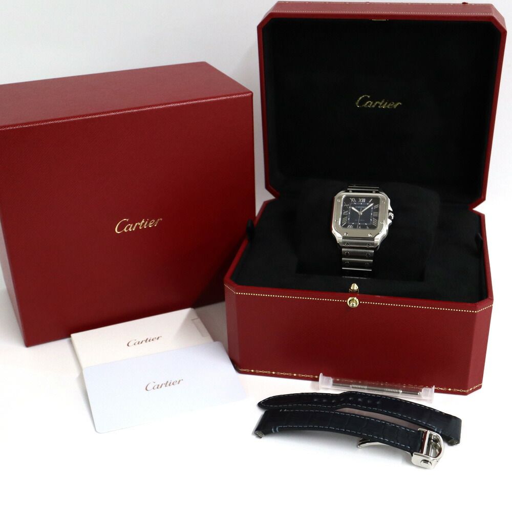 Cartier Santos de Cartier MM SS Blue Automatic Winding Watch — view 4