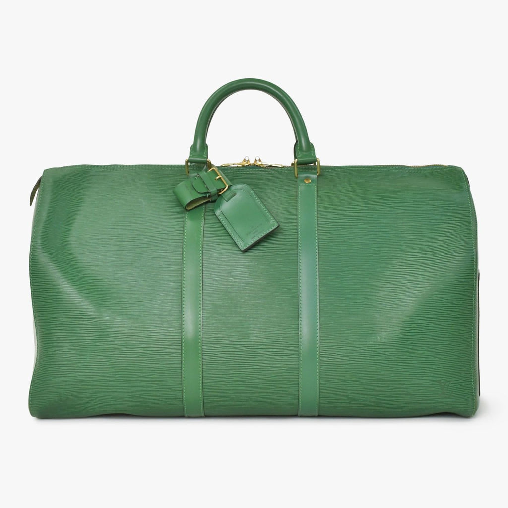 Louis Vuitton Keepall 50 Boston Bag Borneo Green Epi Leather Gold — view 3