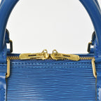 Louis Vuitton Epi Keepall 55 Boston Bag Leather Blue Logo — view 6