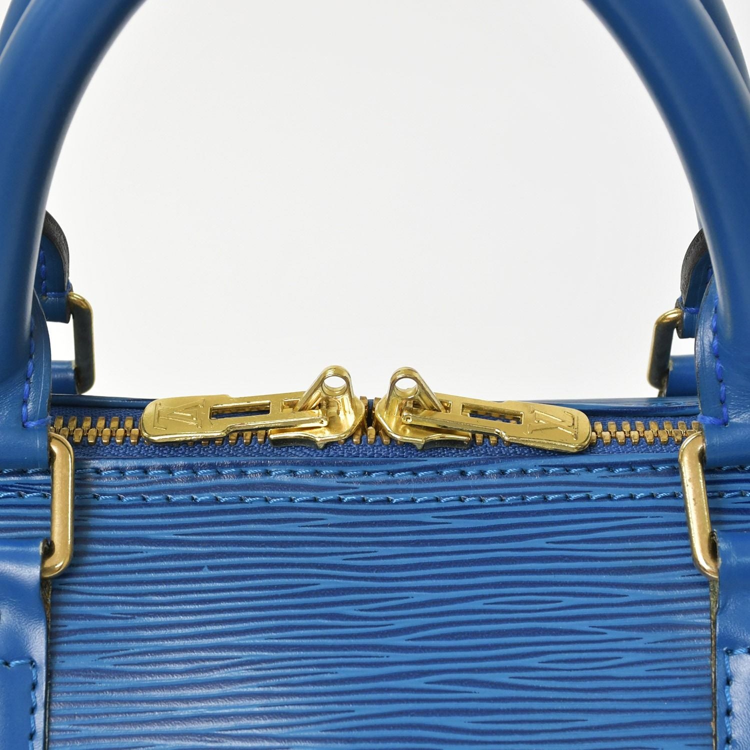 Louis Vuitton Epi Keepall 55 Boston Bag Leather Blue Logo — view 6