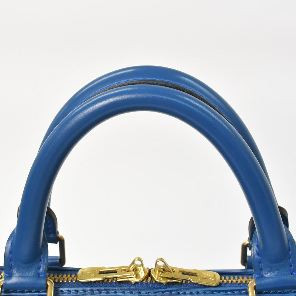 Louis Vuitton Epi Keepall 55 Boston Bag Leather Blue Logo — view 7