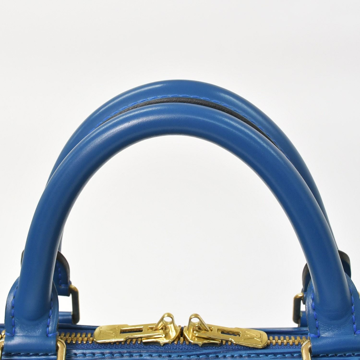 Louis Vuitton Epi Keepall 55 Boston Bag Leather Blue Logo — view 7