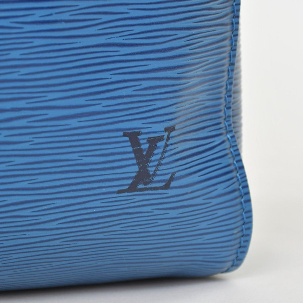 Louis Vuitton Epi Keepall 55 Boston Bag Leather Blue Logo — view 5