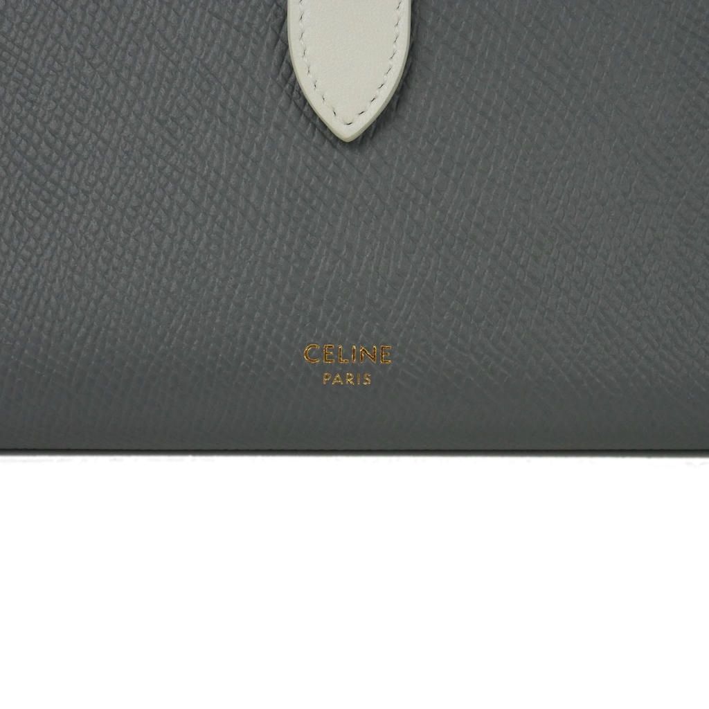 Celine Large Strap Wallet Bifold Logo Foiing Gray — view 3