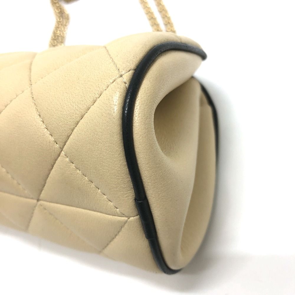 Chanel Shoulder Bag Chain Clutch Lambskin Beige — view 6