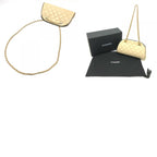 Chanel Shoulder Bag Chain Clutch Lambskin Beige — view 9