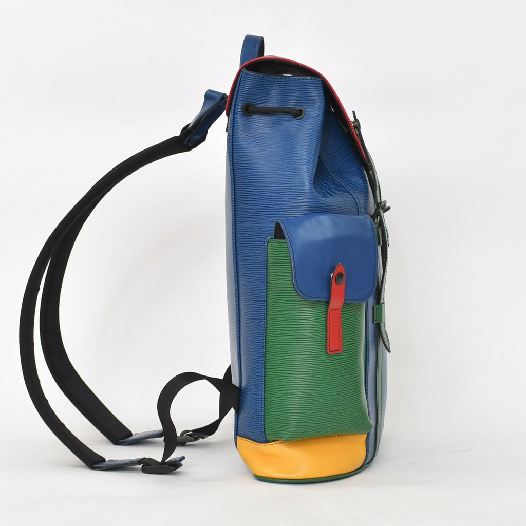 Louis Vuitton Epi Christopher PM Backpack Blue Red Green — view 4