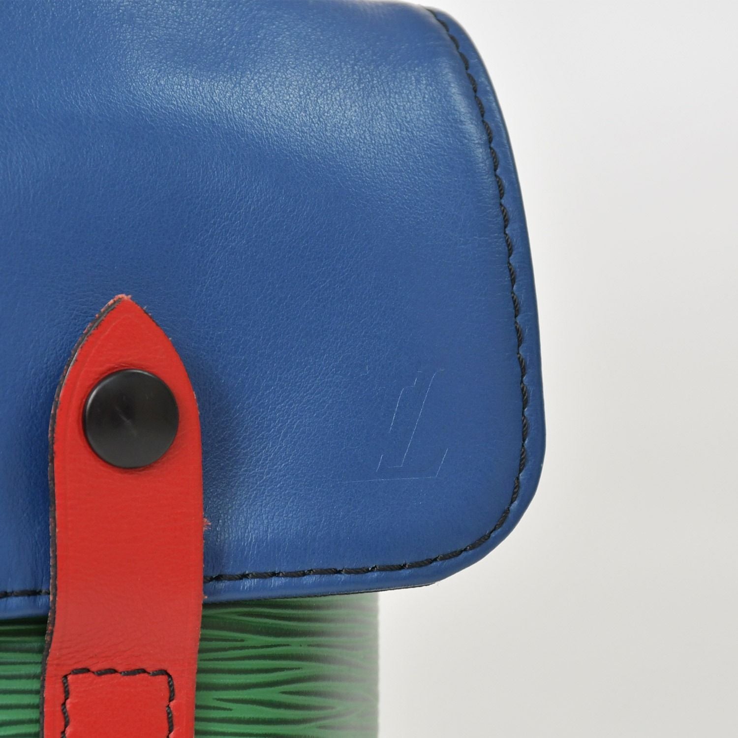 Louis Vuitton Epi Christopher PM Backpack Blue Red Green — view 6