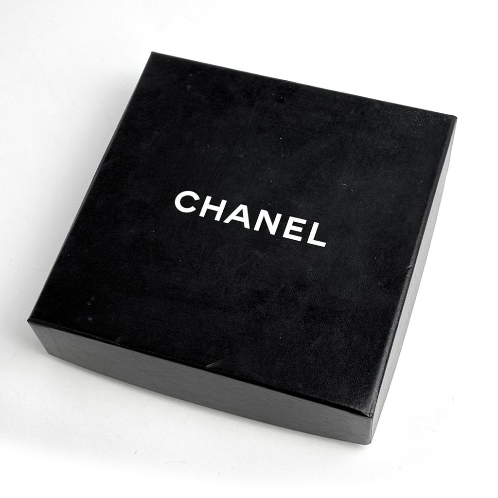 Chanel CC Logo Chain Necklace Leather Rhinestone Gold Black — view 7