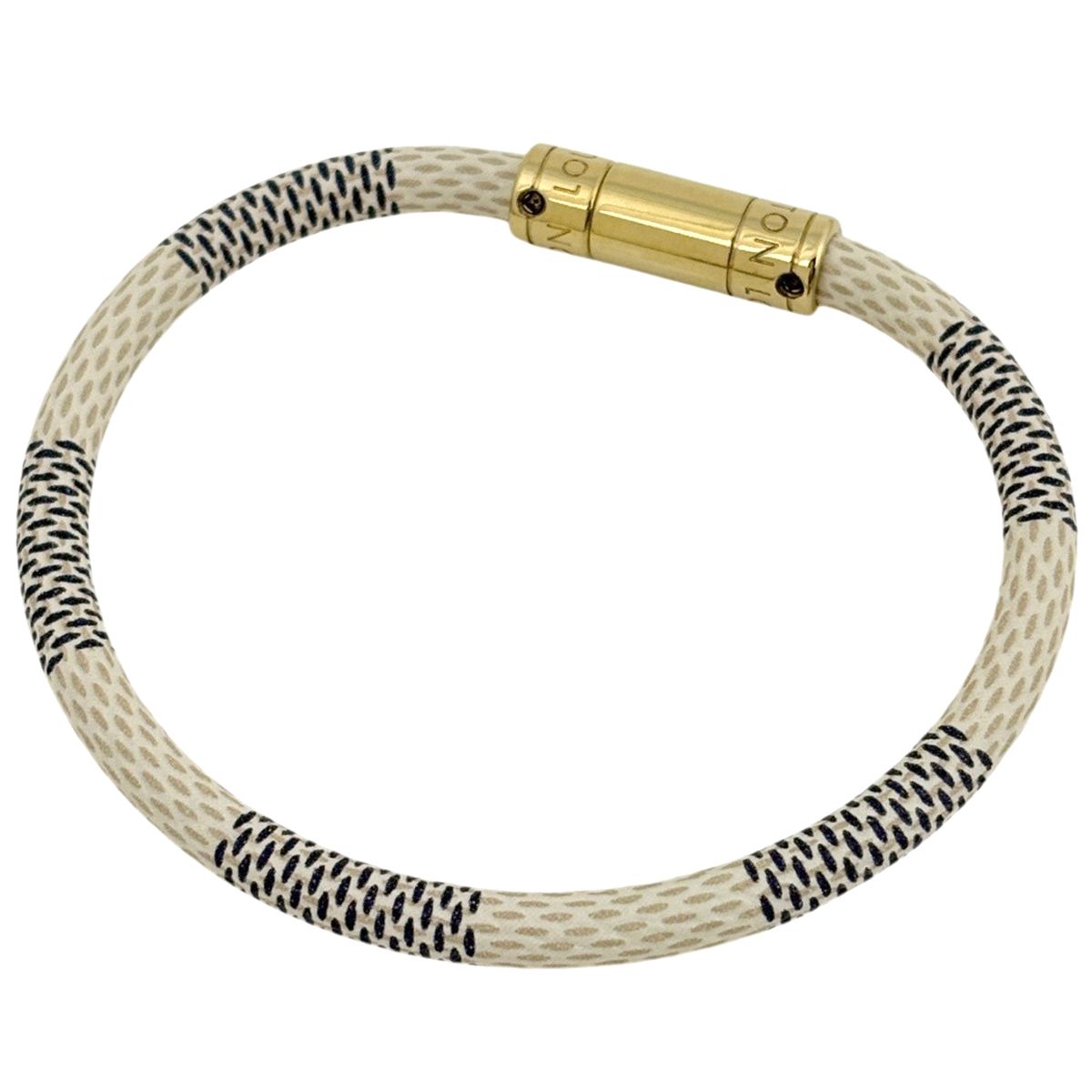 Louis Vuitton Bracelet Keep It Bangle Damier Azur White