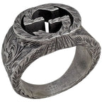 Gucci Arabesque Ring Interlocking 925 Sterling Silver