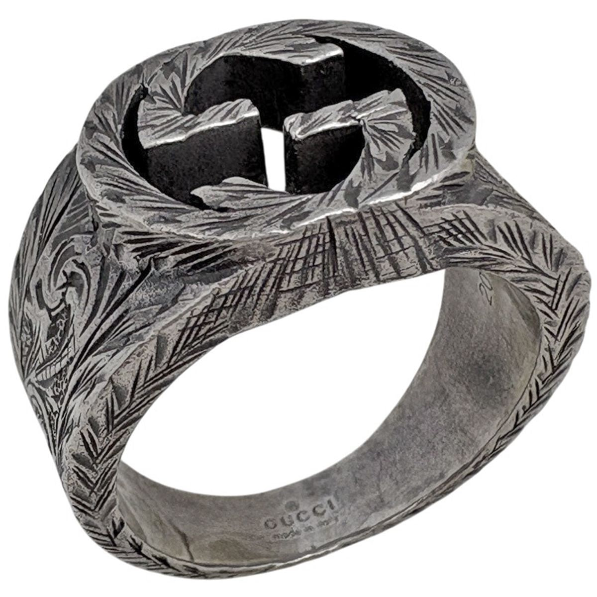 Gucci Arabesque Ring Interlocking 925 Sterling Silver