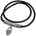 Hermes Viviride Bracelet Double Strand Choker Leather Silver Plated Black