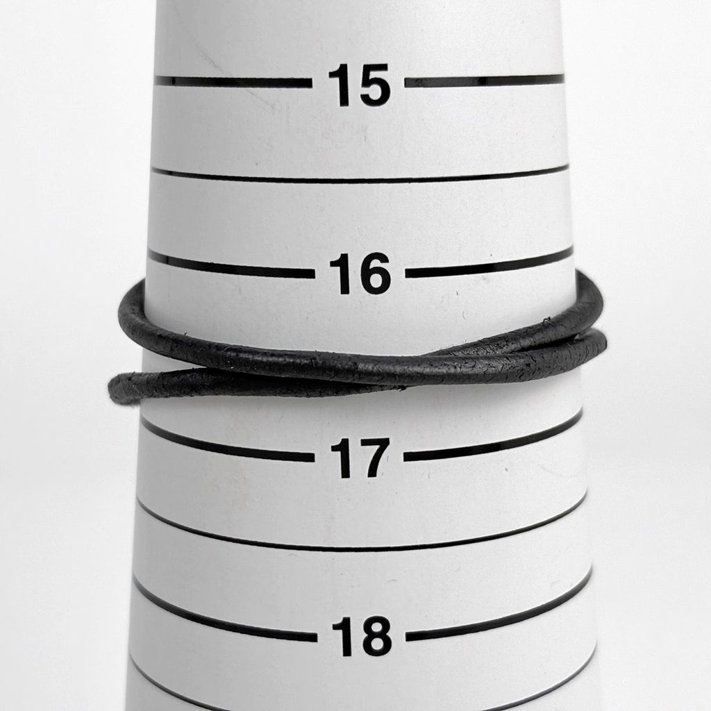 Hermes Viviride Bracelet Double Strand Choker Leather Silver Plated Black — view 5
