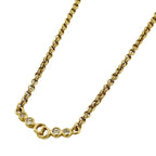 Dior Logo Rhinestone Necklace Gold Plated