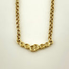 Dior Logo Rhinestone Necklace Gold Plated — view 2