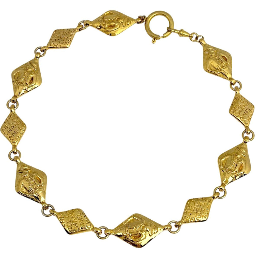 Chanel CC Logo Necklace Gold Plated