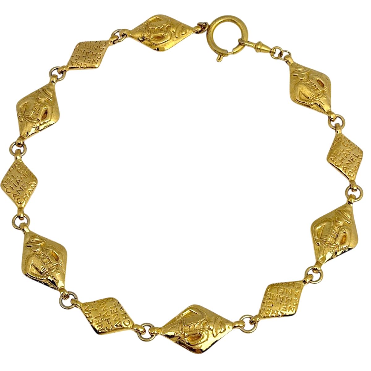 Chanel CC Logo Necklace Gold Plated