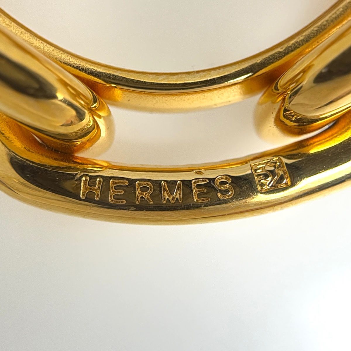 Hermes Legate Chaine D'ancre Scarf Ring Gold Plated — view 4