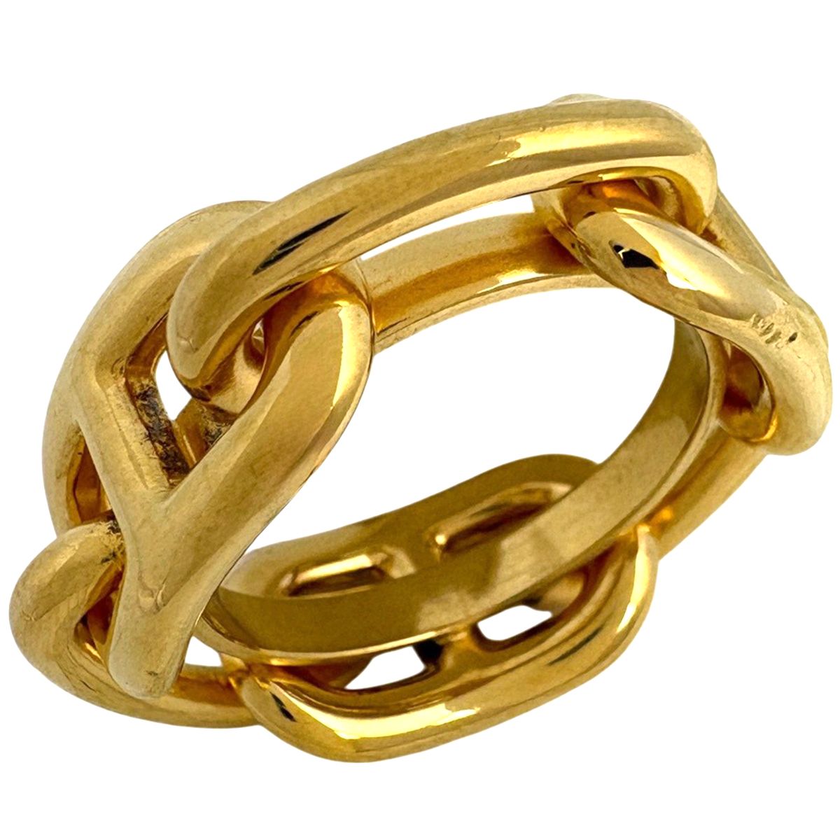 Hermes Legate Chaine D'ancre Scarf Ring Gold Plated