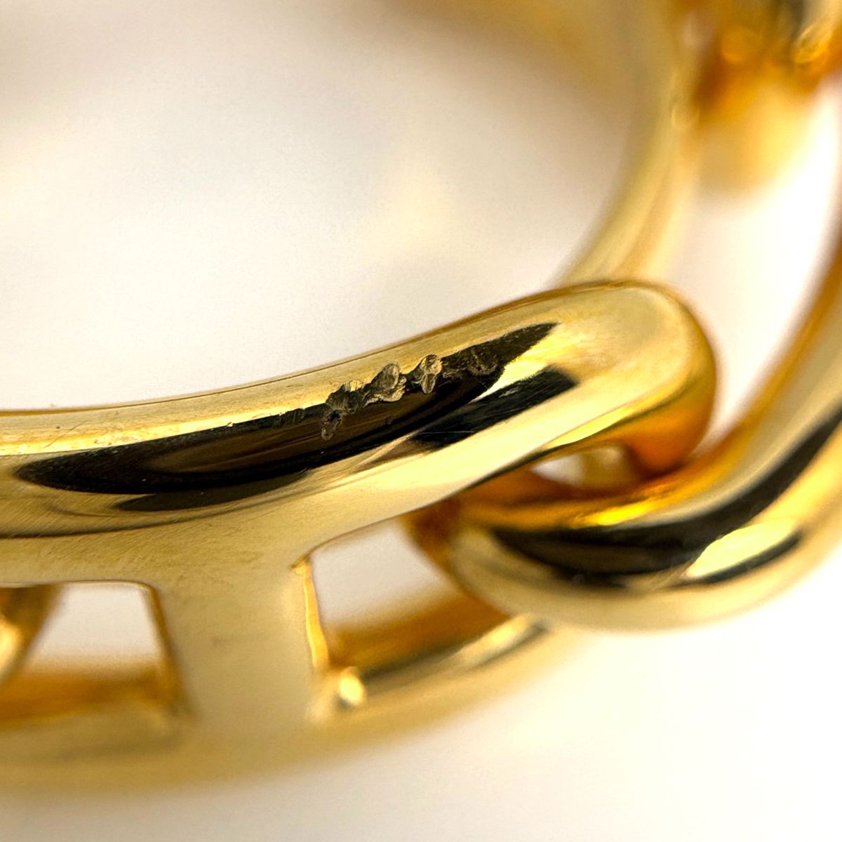 Hermes Legate Chaine D'ancre Scarf Ring Gold Plated — view 3