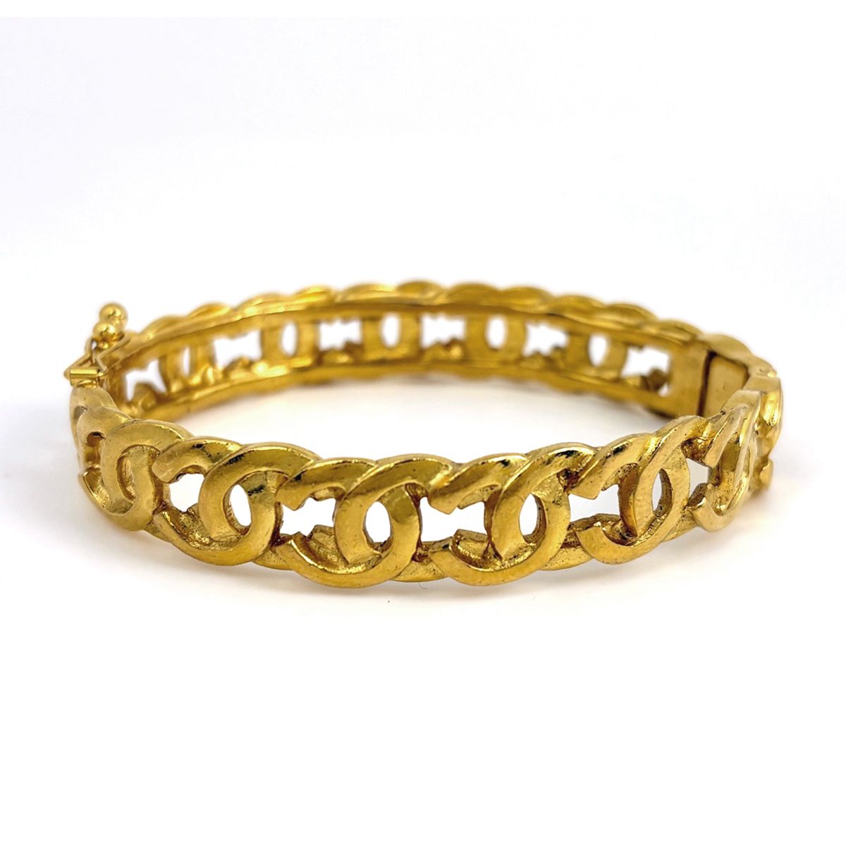 Chanel CC Logo Bangle Gold Plated Bracelet — view 2