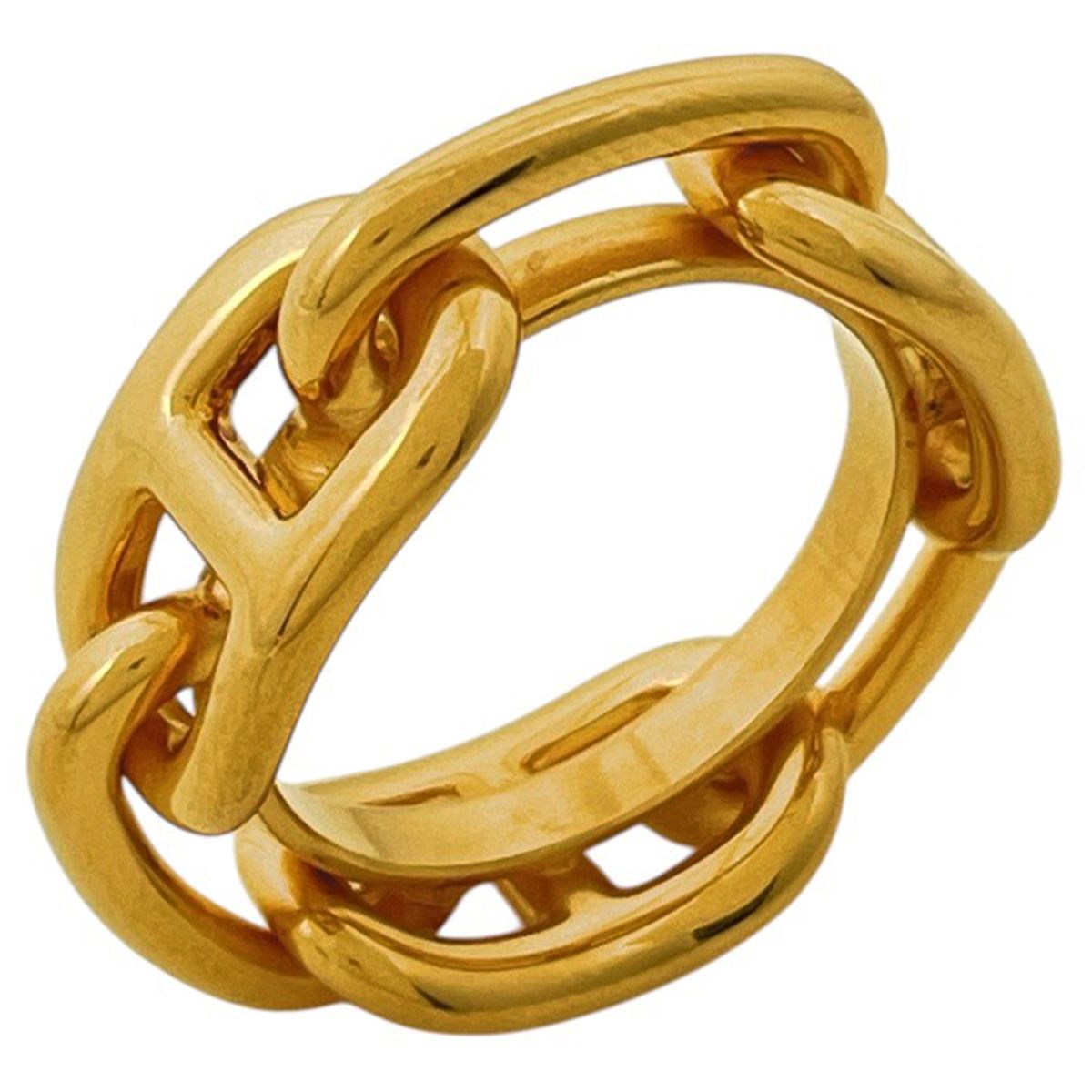 Hermes Legate Chaine D'ancre Scarf Closure Ring Gold Plated