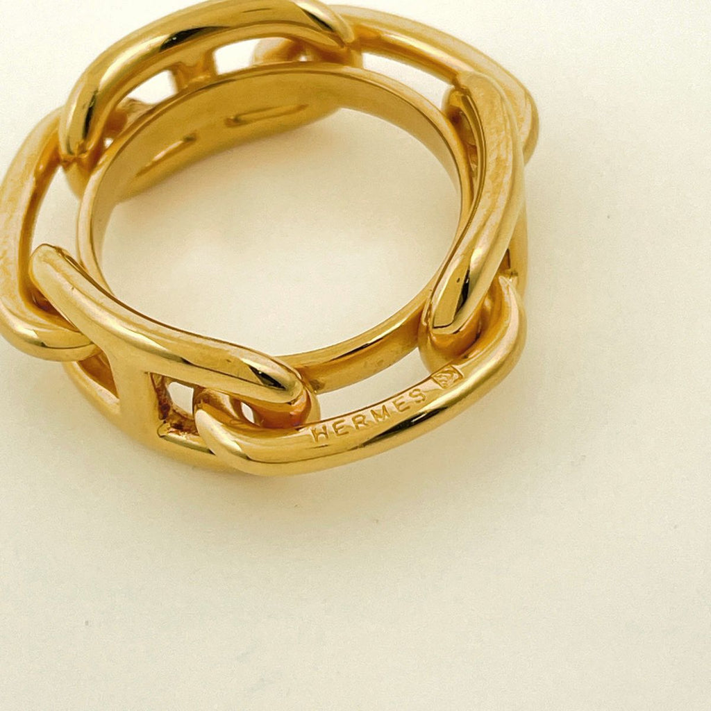 Hermes Legate Chaine D'ancre Scarf Closure Ring Gold Plated — view 4