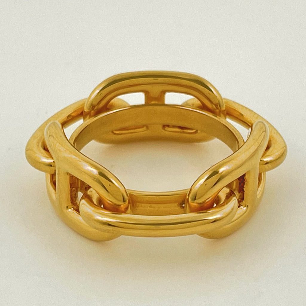 Hermes Legate Chaine D'ancre Scarf Closure Ring Gold Plated — view 3