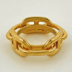 Hermes Legate Chaine D'ancre Scarf Closure Ring Gold Plated — view 3