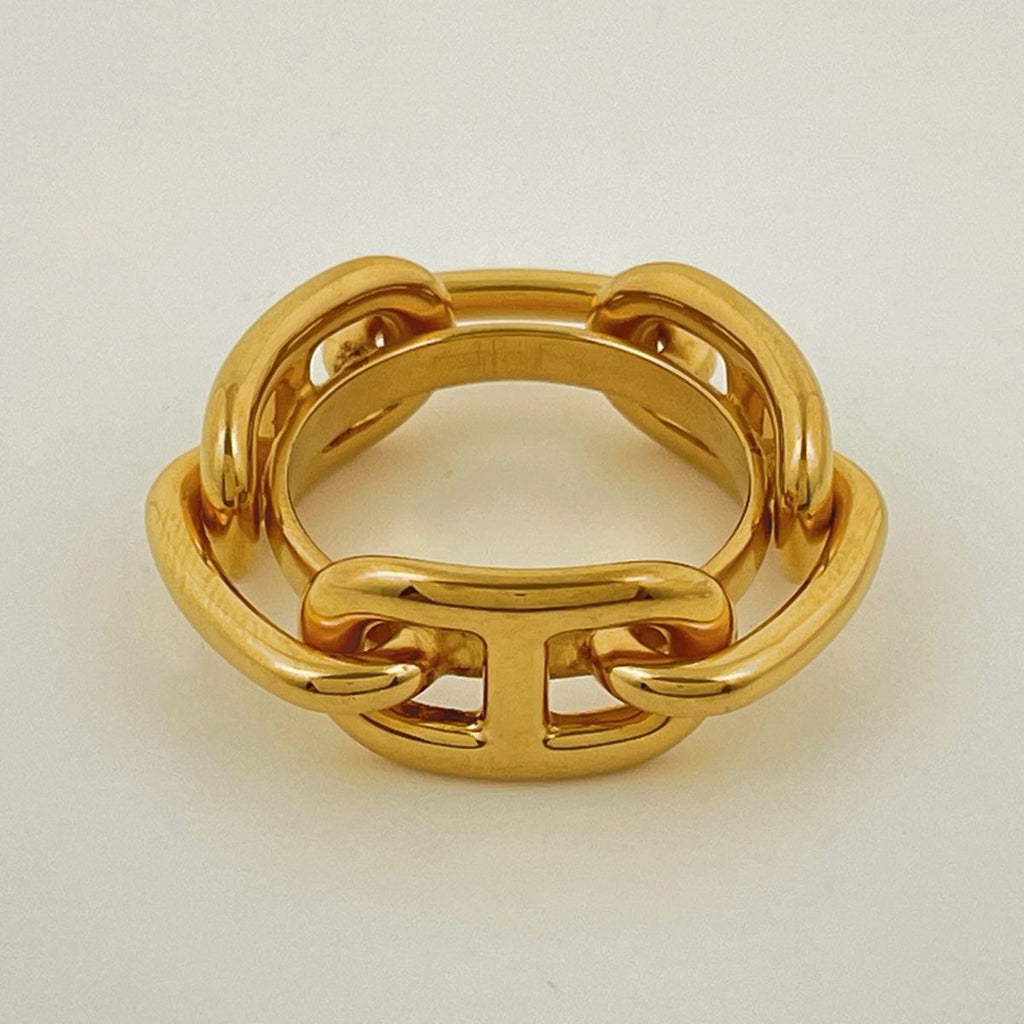 Hermes Legate Chaine D'ancre Scarf Closure Ring Gold Plated — view 2