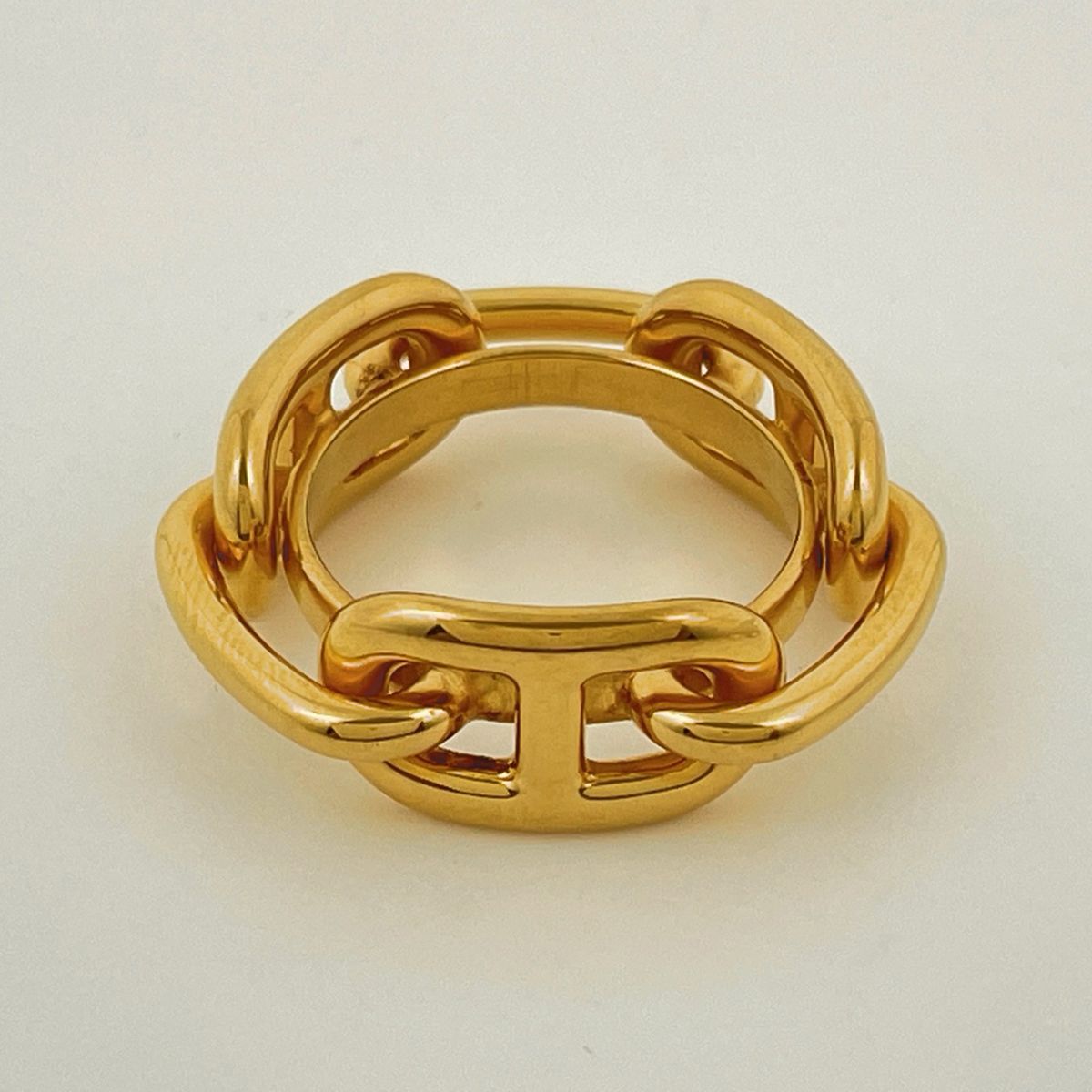 Hermes Legate Chaine D'ancre Scarf Closure Ring Gold Plated — view 2