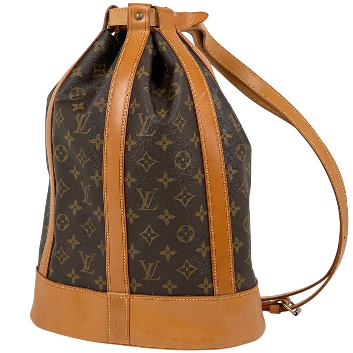 Louis Vuitton Randonnee PM Shoulder Bag Drawstring Monogram Brown