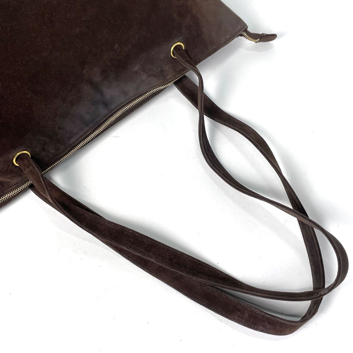 Chanel CC Logo Fringe Tote Suede Brown — view 8