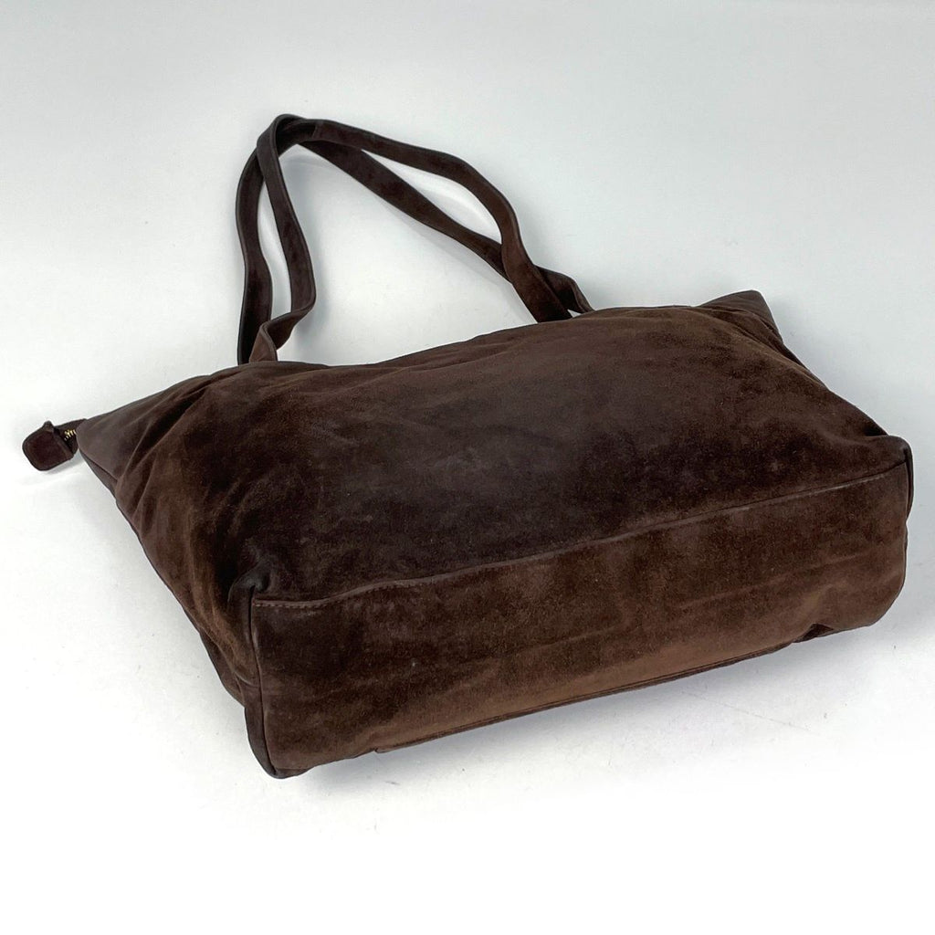 Chanel CC Logo Fringe Tote Suede Brown — view 2