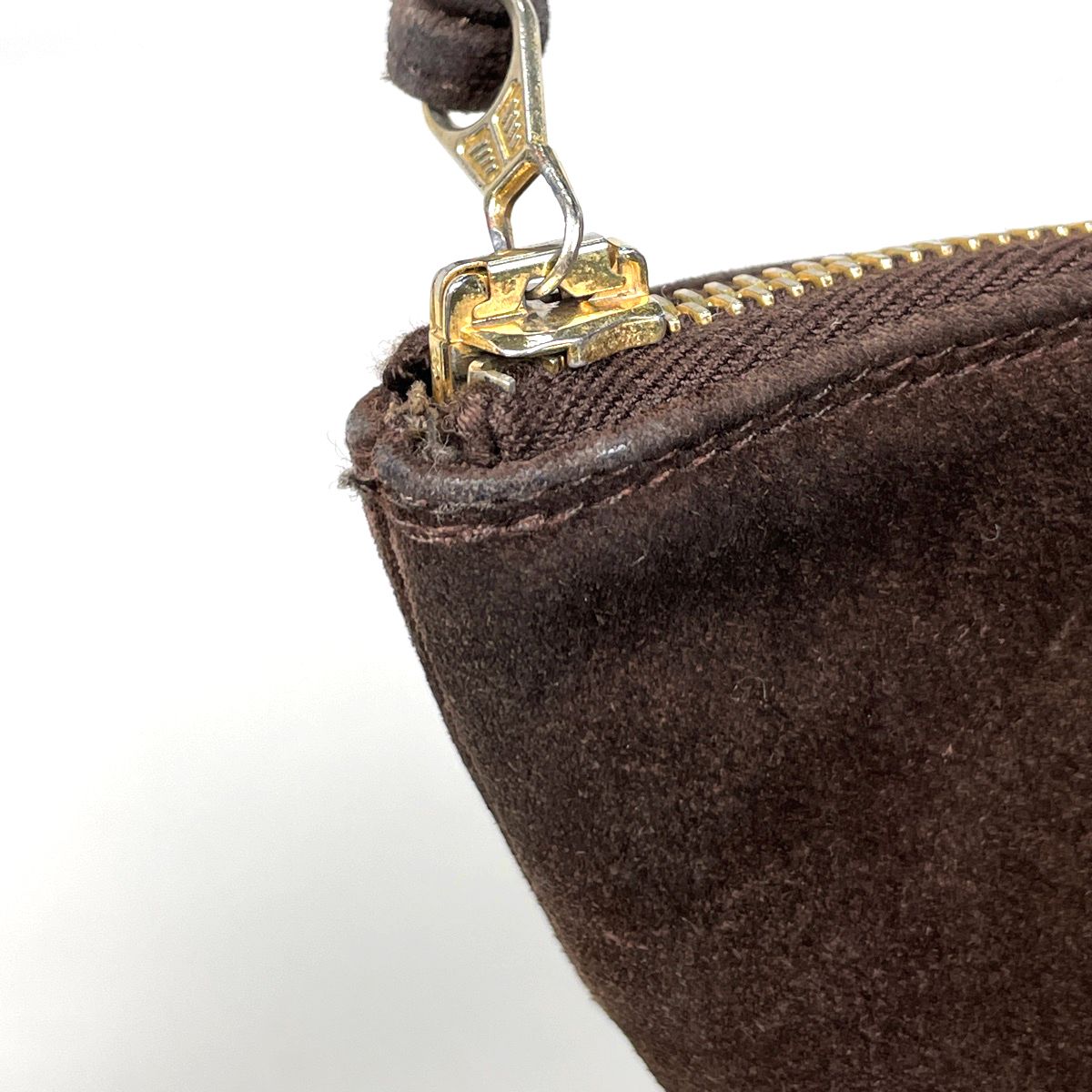 Chanel CC Logo Fringe Tote Suede Brown — view 4