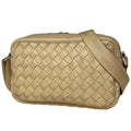 Bottega Veneta Intrecciato Shoulder Bag Leather Beige