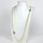 Chanel CC Logo Faux Pearl Necklace Long Gold Plated — view 7
