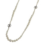 Chanel CC Logo Faux Pearl Necklace Long Gold Plated