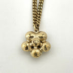 Chanel CC Logo Flower Motif Necklace Color Stone Gripoix Gold Plated Black — view 2