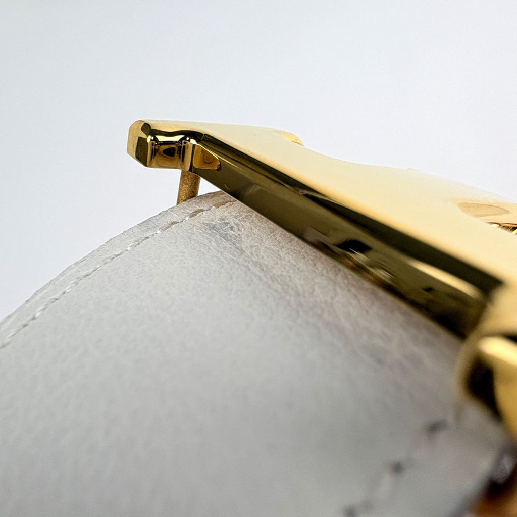 Hermes Constance Reversible Belt Leather White Brown — view 2