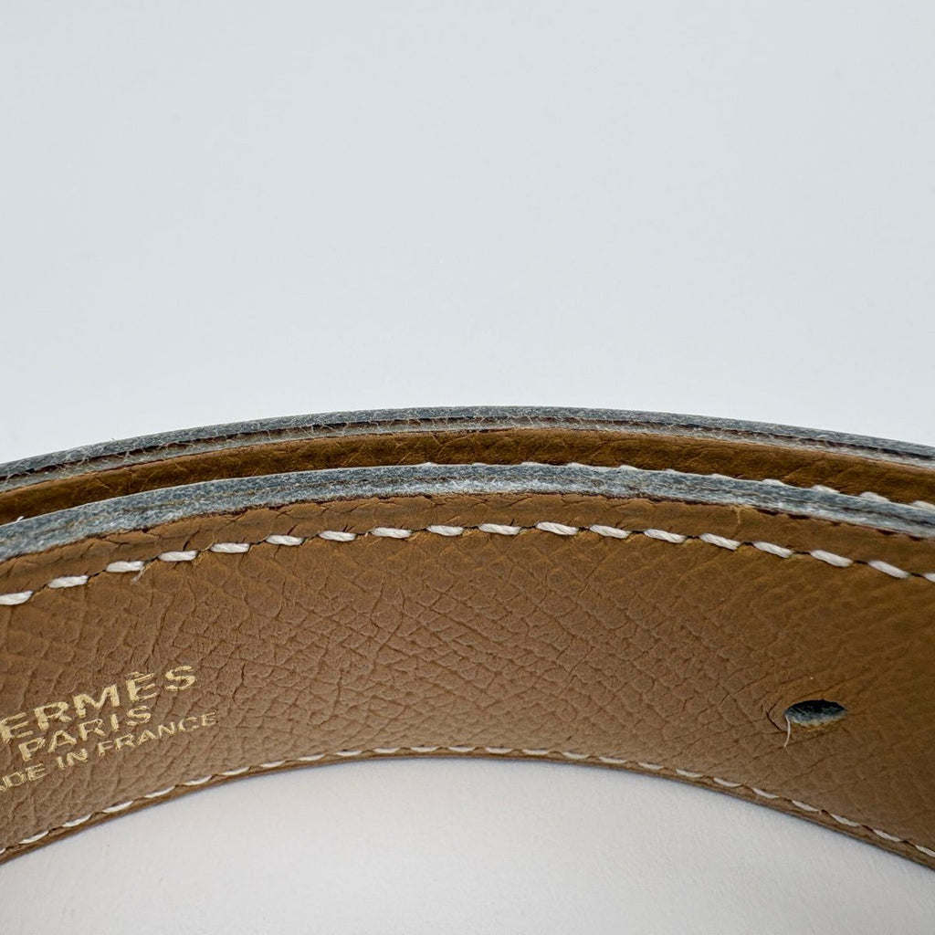 Hermes Constance Reversible Belt Leather White Brown — view 4