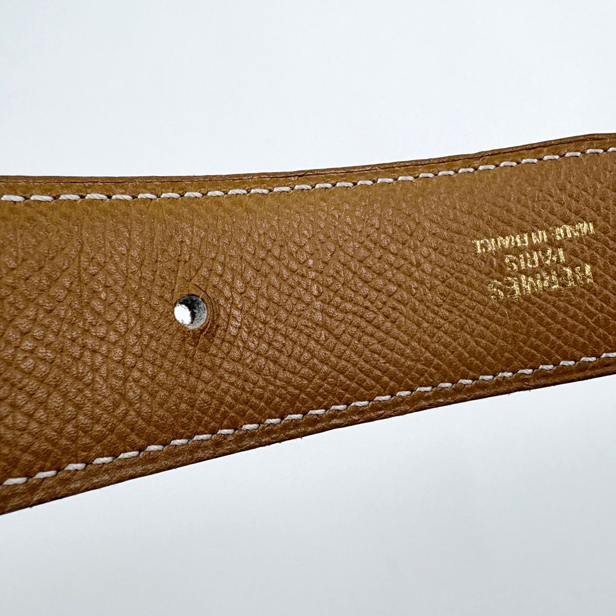 Hermes Constance Reversible Belt Leather White Brown — view 5