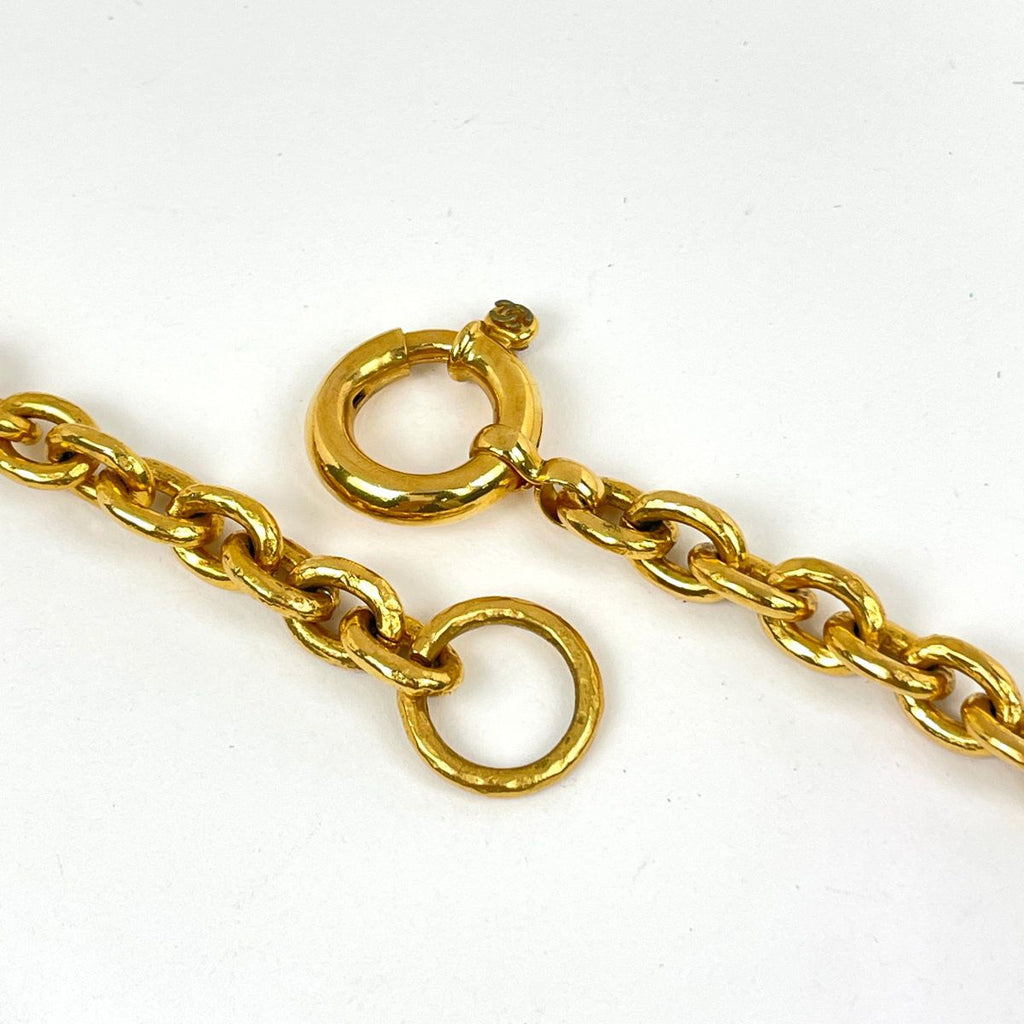 Chanel CC Logo Chain Necklace Round Long Gold Plated — view 3