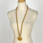 Chanel CC Logo Chain Necklace Round Long Gold Plated — view 5