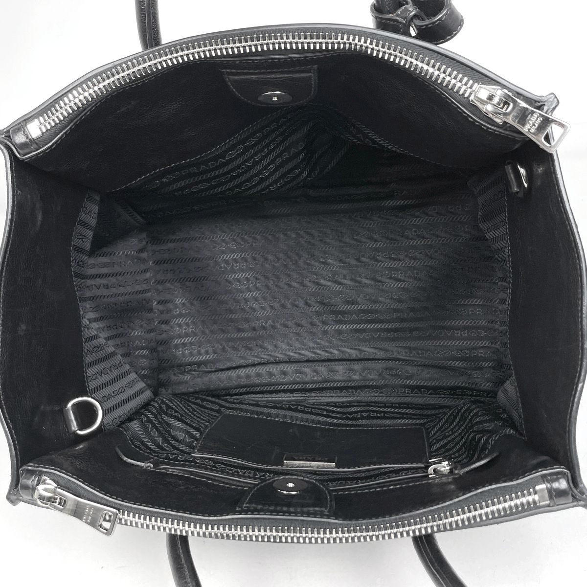 Prada Tote 2-Way Leather Nero — view 8
