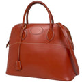 Hermes Bolide 35 2-Way Handbag Box Calf Red Brown