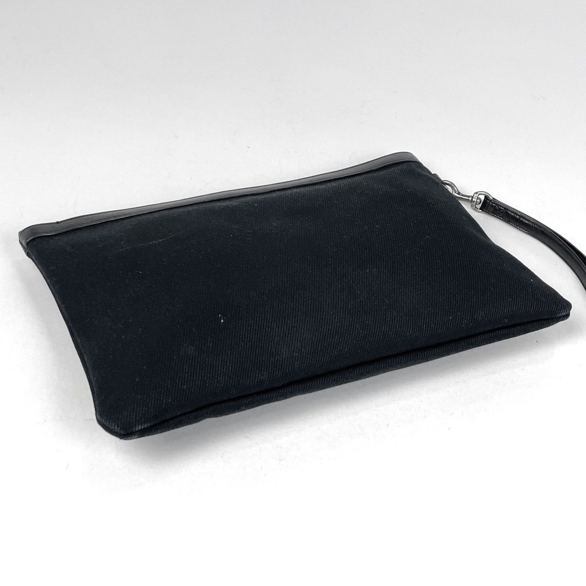 Saint Laurent Rive Gauche Clutch Canvas Black — view 2